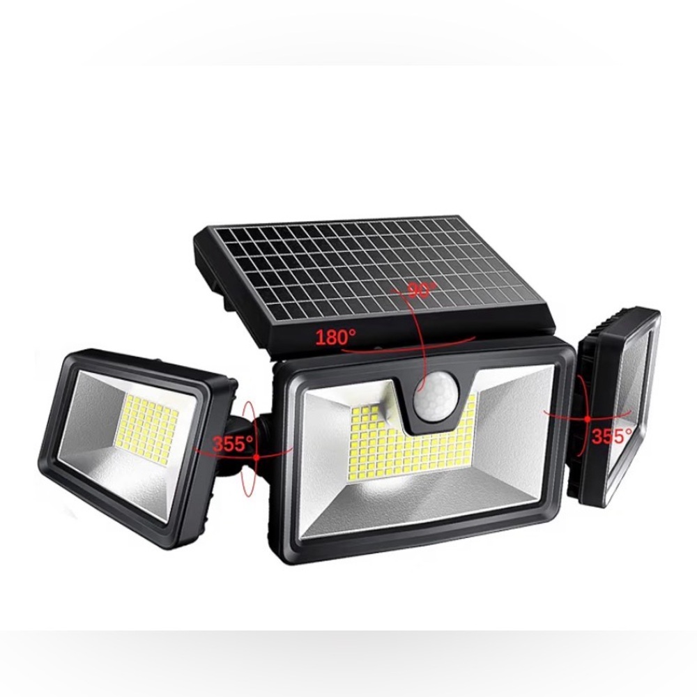 Solar Flood Lights Outdoor, 214 LED Motion Sensor 2-PACK